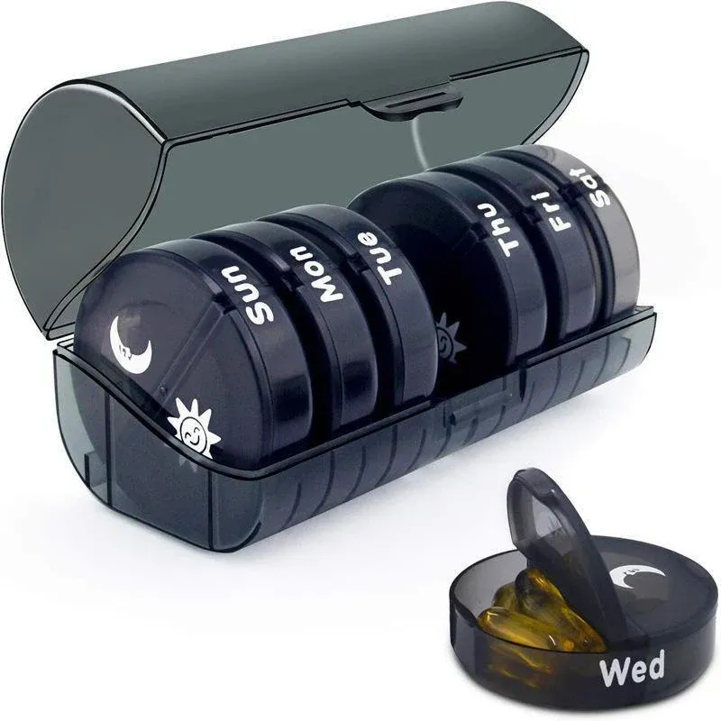 7 Day Weekly Case Dispenser Medicine Tablet Organizer Storage Container Pill view 9
