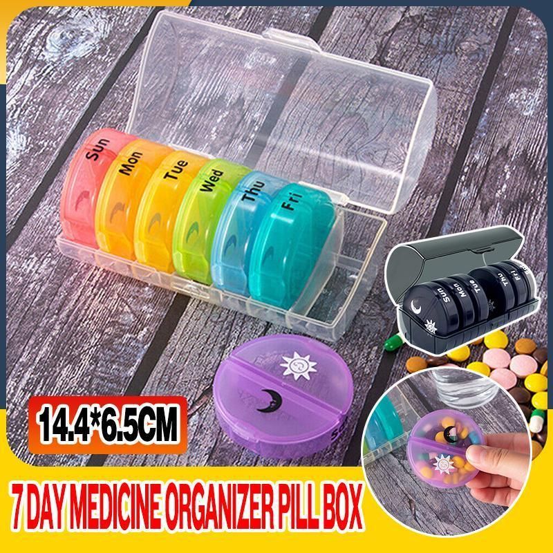 7 Day Weekly Case Dispenser Medicine Tablet Organizer Storage Container Pill view 13