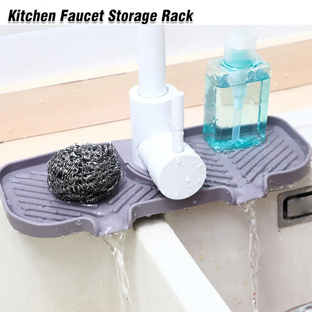 Kitchen Faucet Storage Rack Holder Soap Sponges Caddy Organizer Sink Basket view 13