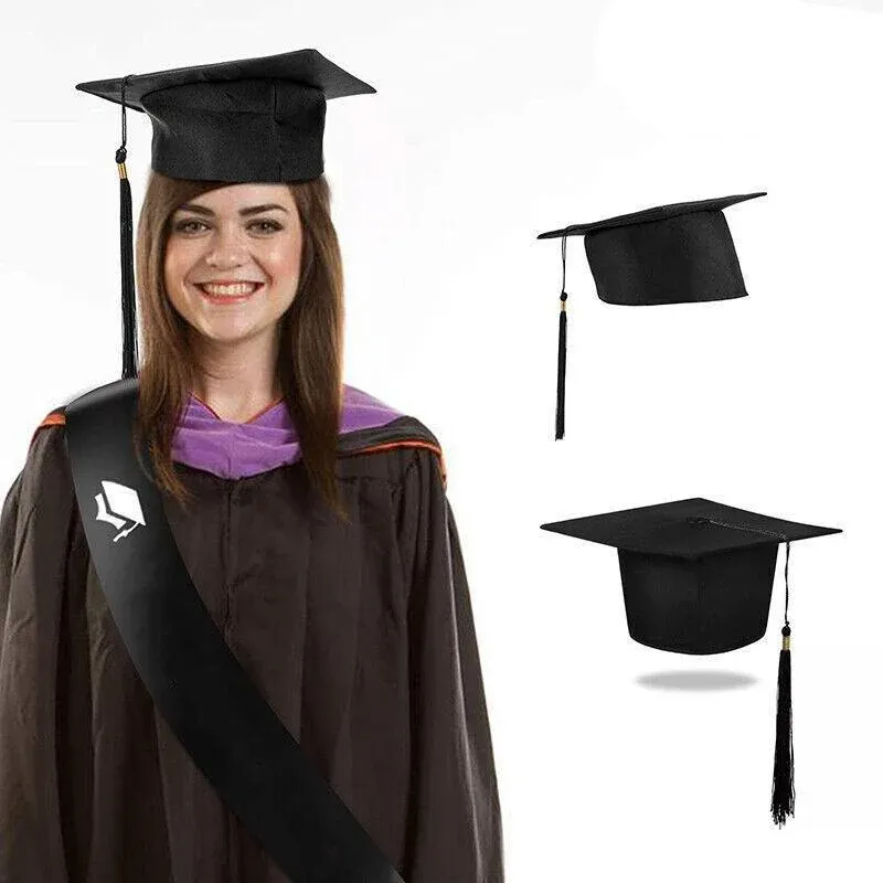 Mortarboard Graduation Hat Academic Cap Black Bachelor Master Chancellor Hat Au view 6