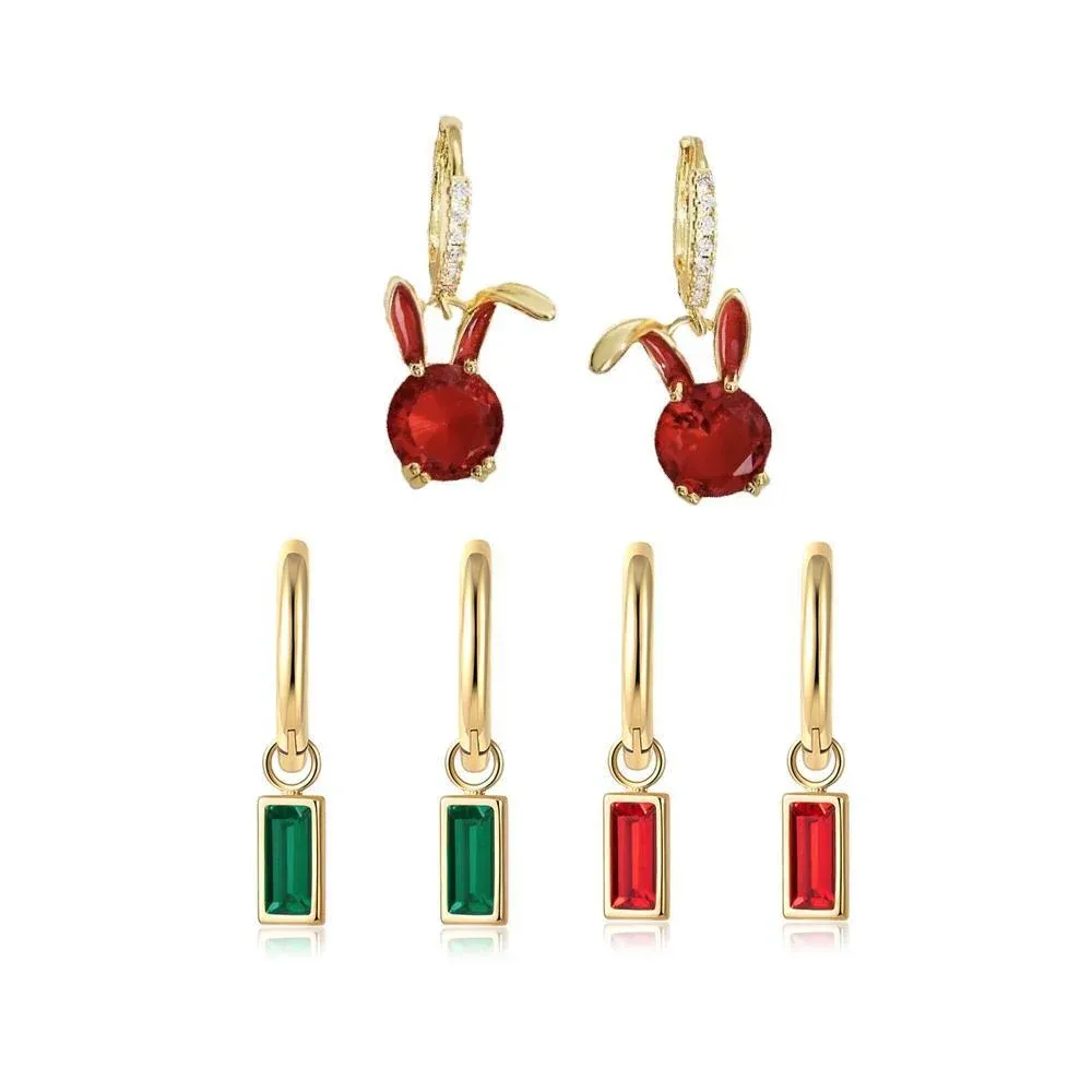 Fashion Gold Zircon Earrings Stud Drop Dangle Wedding Best Gift For Women view 3
