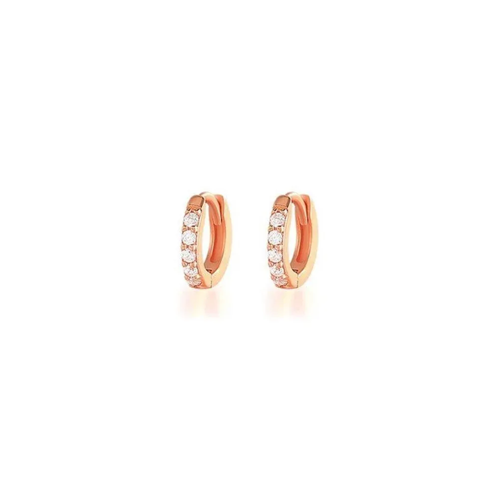 7sizes Hoop Earring Silver Zirconia Ear Huggie Hoop Cartilage Piercing