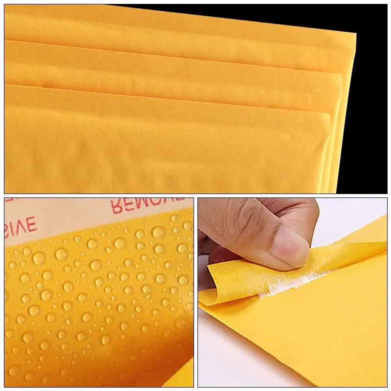 25PCS Poly Bubble Mailer Yellow Colour Multi-Size Plastic Padded Bag view 9