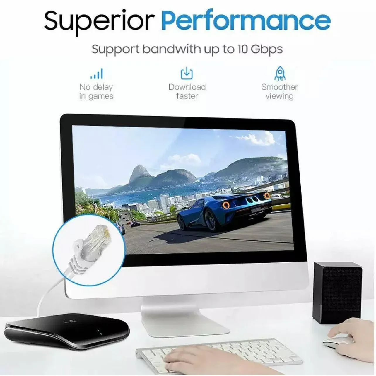 Fast Ethernet Network Cable CAT6 1000Mbps Internet RJ45 1 2 3 10 15 20 30 50m - 2M view 9