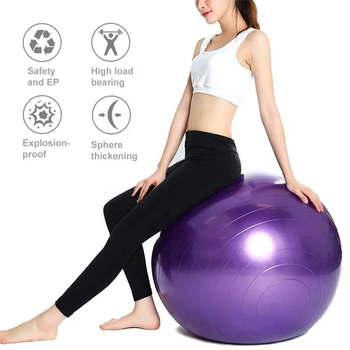 Explosion-Proof Thickened Inflatable Yoga Ball Massage Fitness Stability Ball view 9
