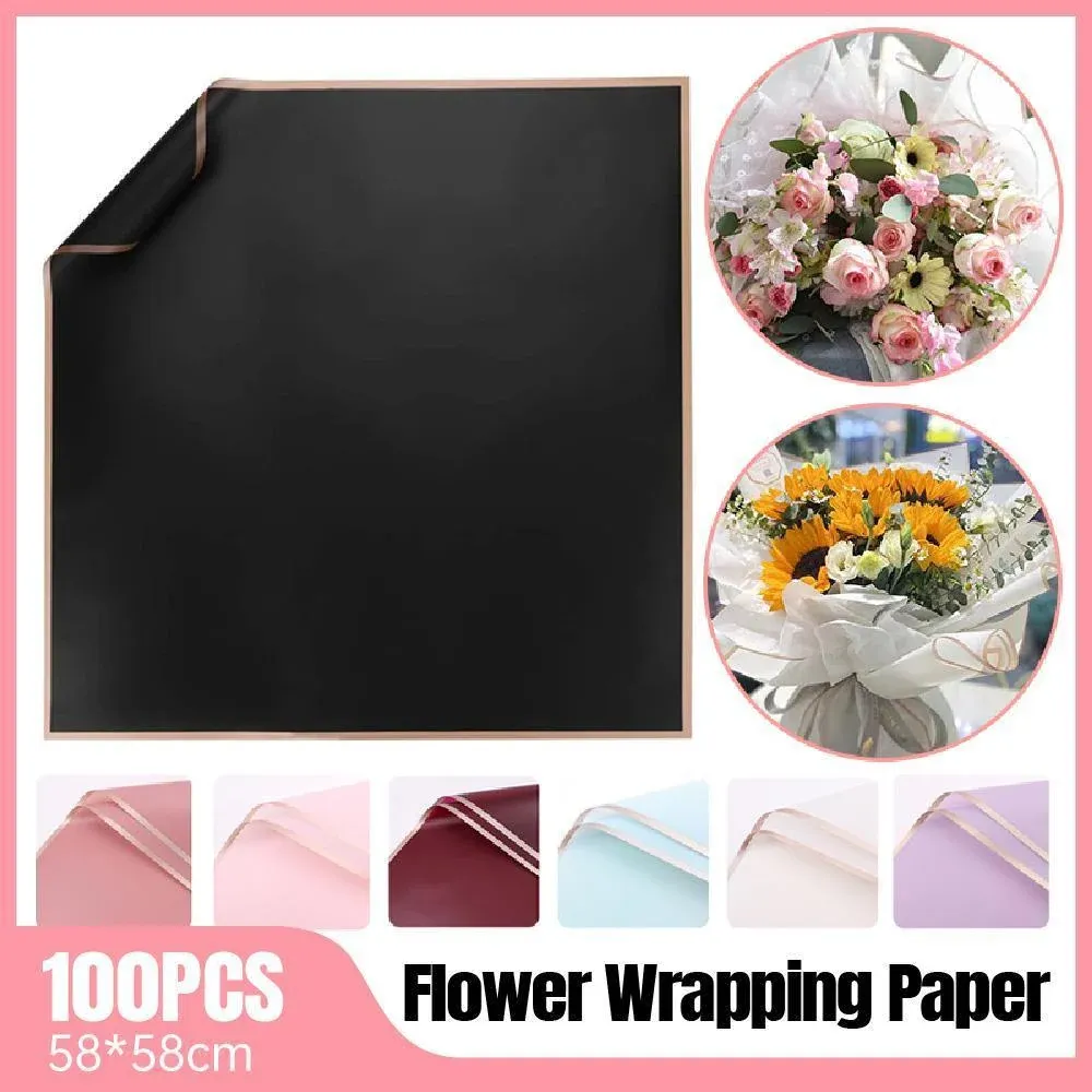 100PCS Waterproof Flower Gift Wrapping Paper Florist Bouquet Craft Packaging view 2