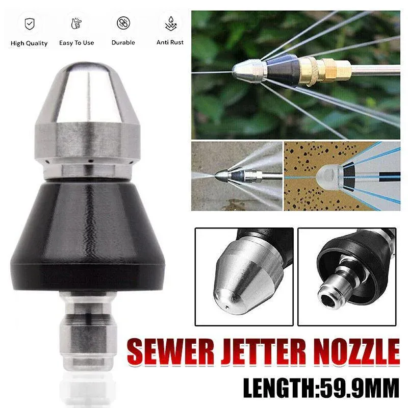 High Pressure Drain 1 Front 6 Nozzle Sewer Pipe Cleaner Rear Jet Pressure Washer