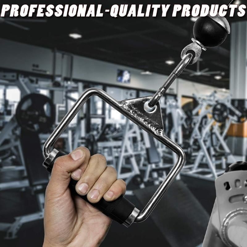 Close Grip Triangle Row Handle - Cable Pulley Attachment Gym Bar (1 Piece) view 9