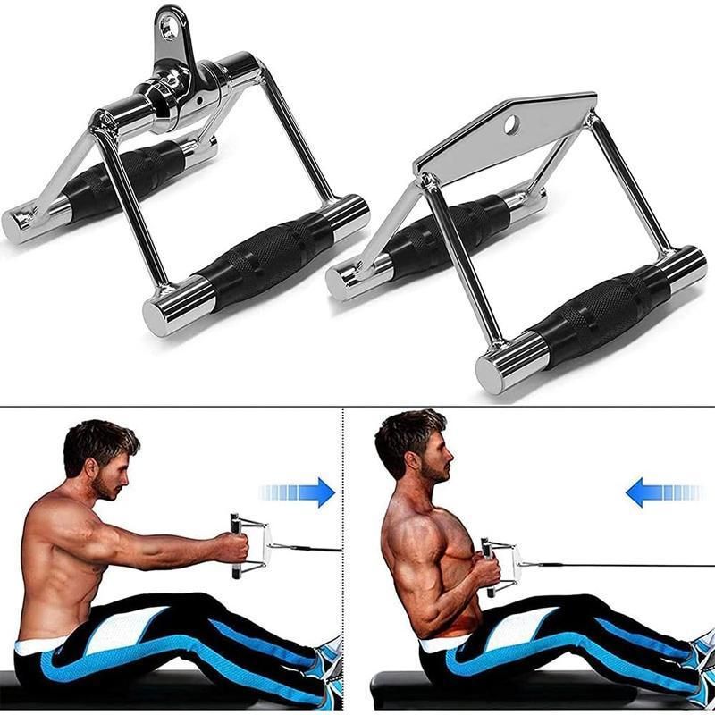 Close Grip Triangle Row Handle - Cable Pulley Attachment Gym Bar (1 Piece) view 10