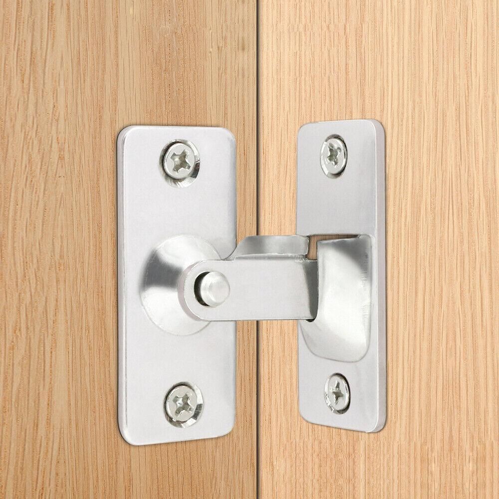 90 Degree Sliding Door Lock Hasp - Stainless Steel Corner Latch - Silver-2PCS view 12