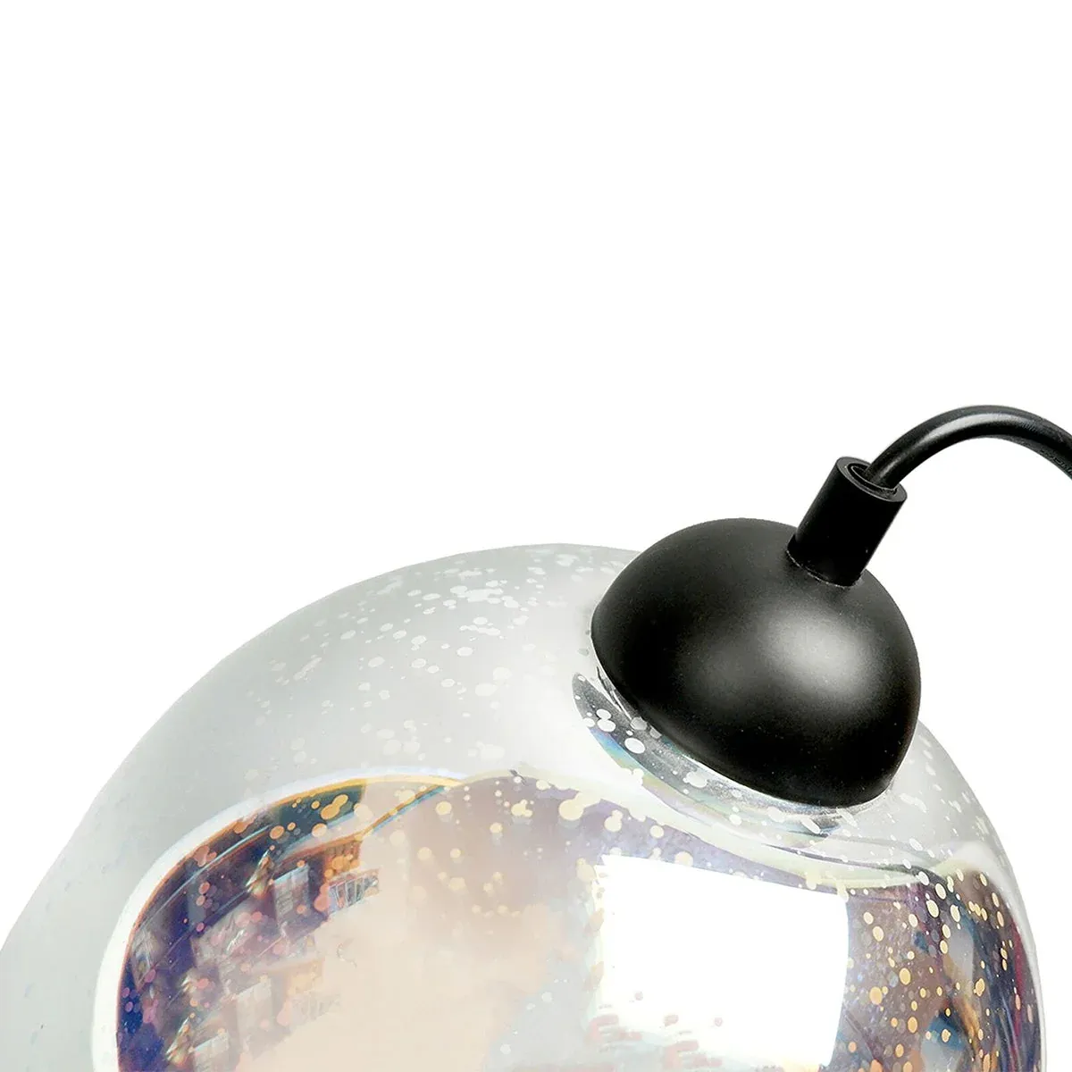 Moravian Glass Oval Pendant Light - Chrome view 4