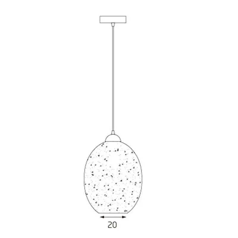 Moravian Glass Oval Pendant Light - Chrome view 5
