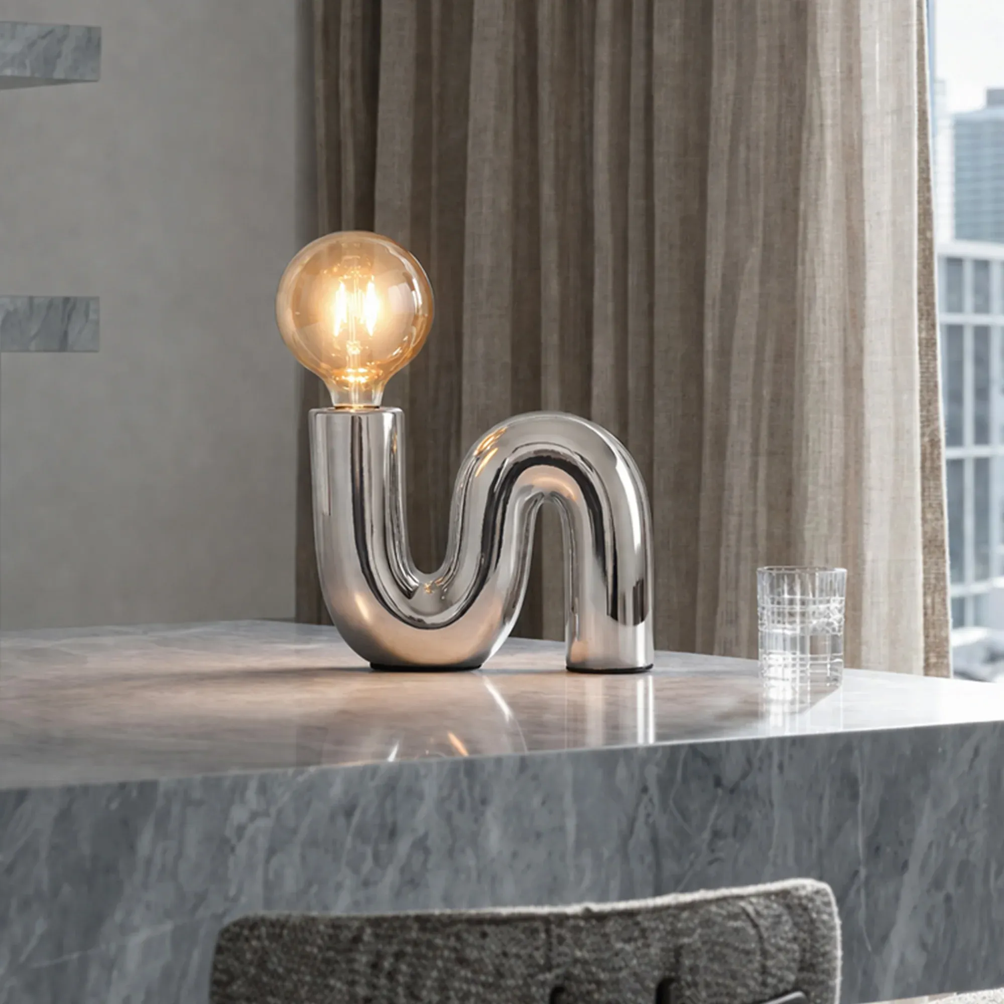 Millie Table Lamp - Chrome view 4