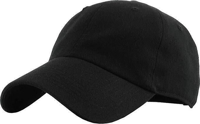 PLAIN BASEBALL CAP Hat Adjustable Blank Party Costume Curved Classic - Black view 4