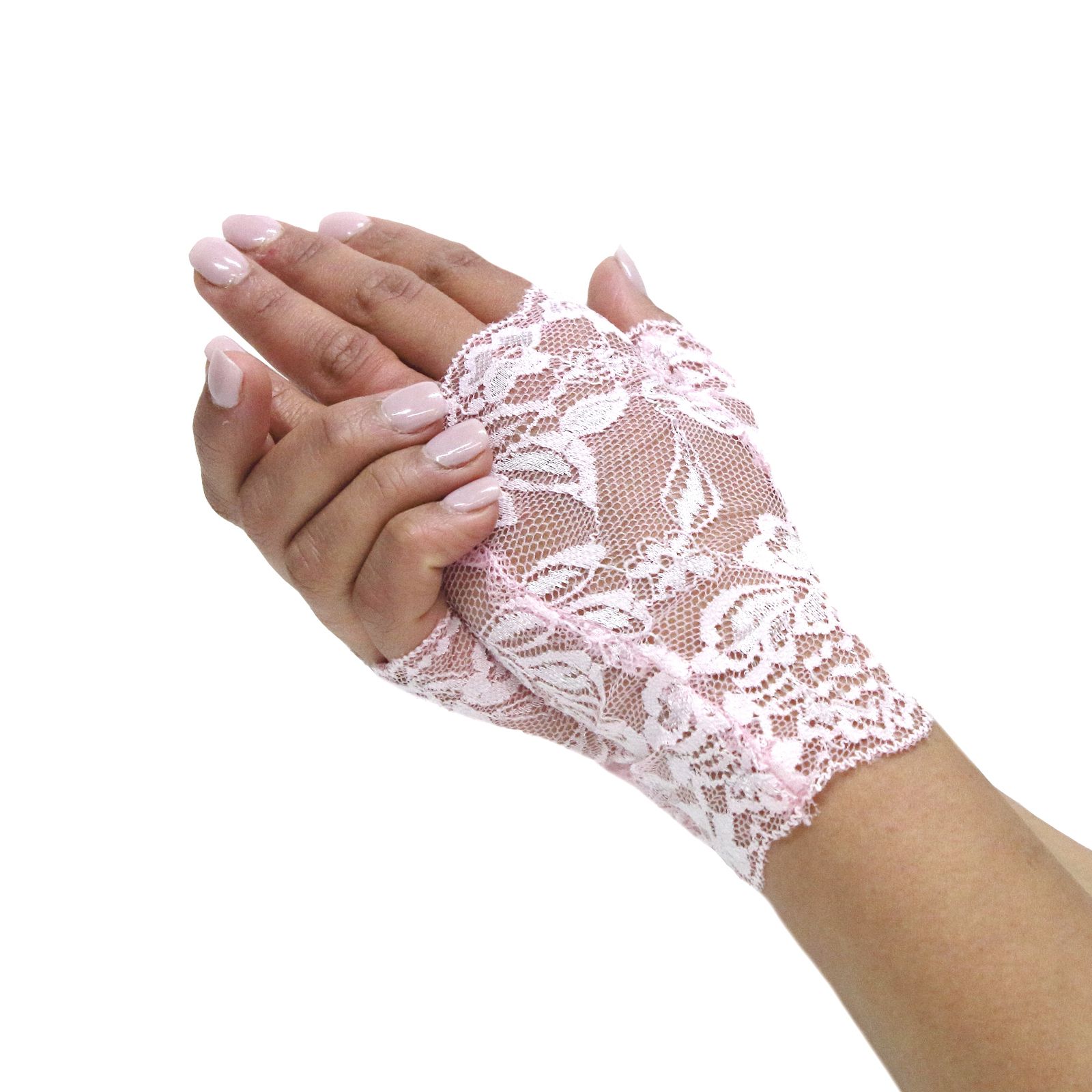 Dents Womens Lace Fingerless Mitten Glove Ladies Wedding Bridal Formal Floral view 2