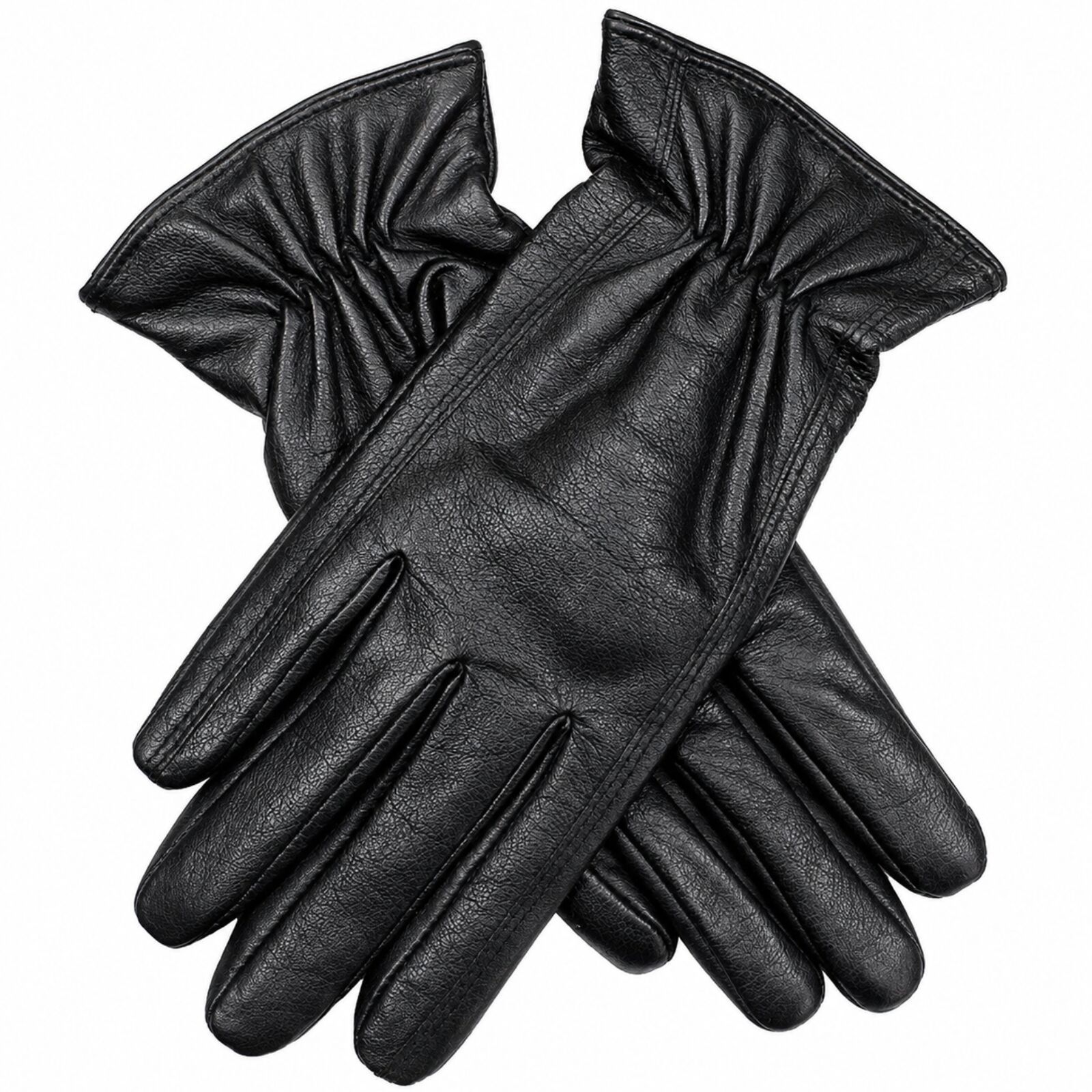 Womens Premium Kangaroo Leather Gloves 100% Wool Lined Winter Warm - Black view 2