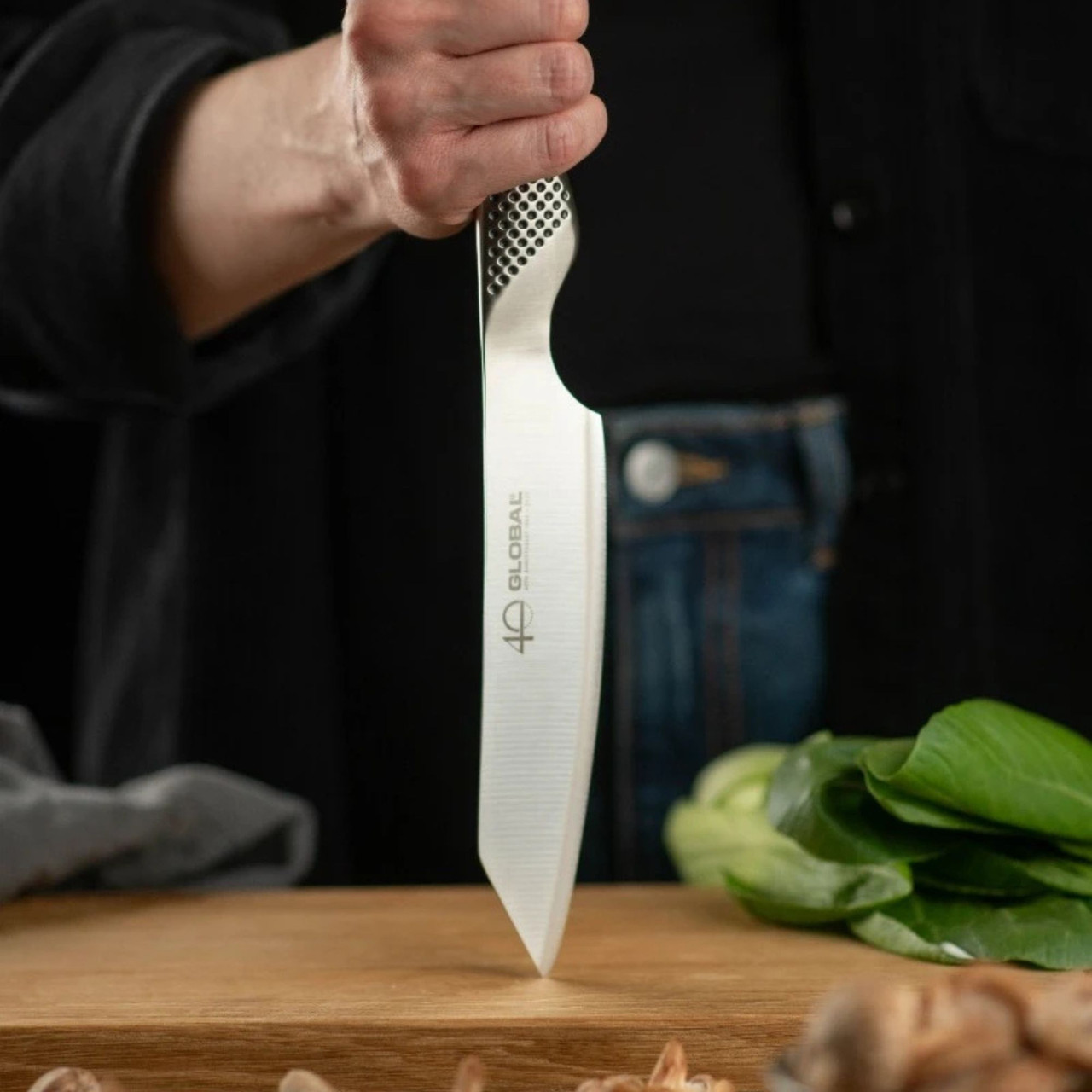 Global 40th Anniversary Kiritsuke Knife 15cm in Stainless Steel view 3