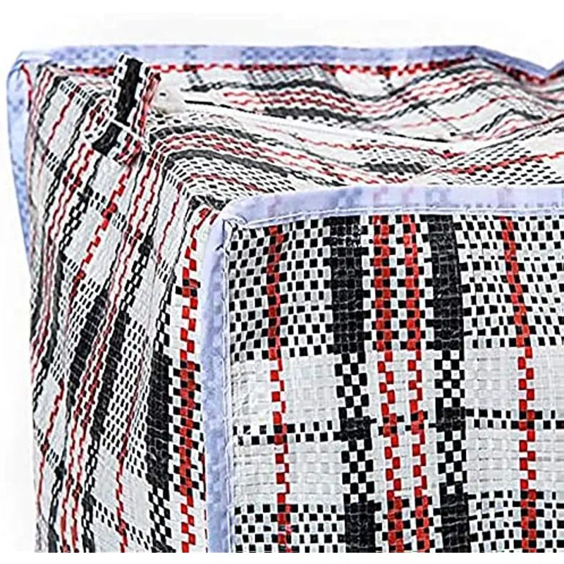 1x Large Stripe Bag Packing Storage Strip Zip Shopping Travel Check House view 4