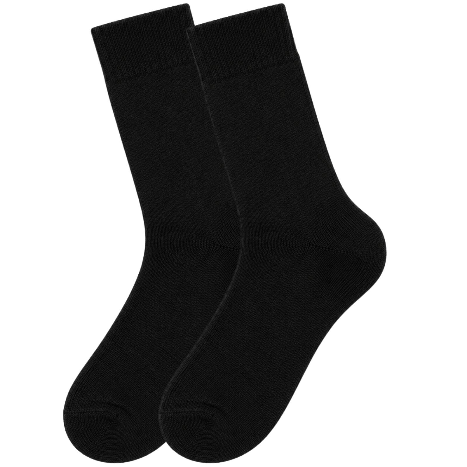 Merino Wool Mens Thermal Diabetic Socks Loose Top Circulation 6 Pairs - Black view 3
