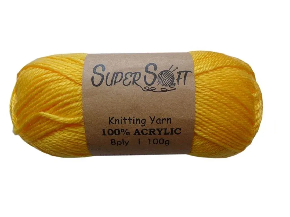bulk 12 Super Soft Knitting Yarn Canary Yellow