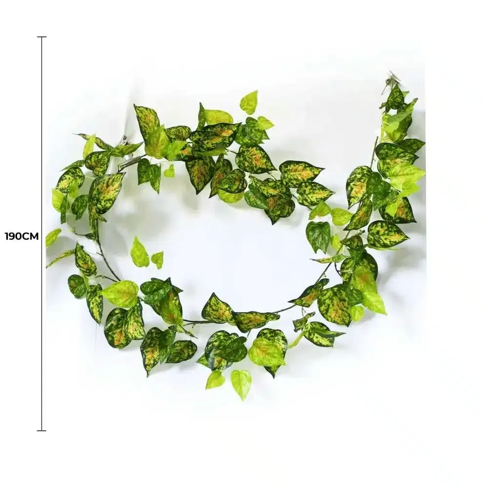 Mixed Yellow and Red Pothos Garland 190cm view 2