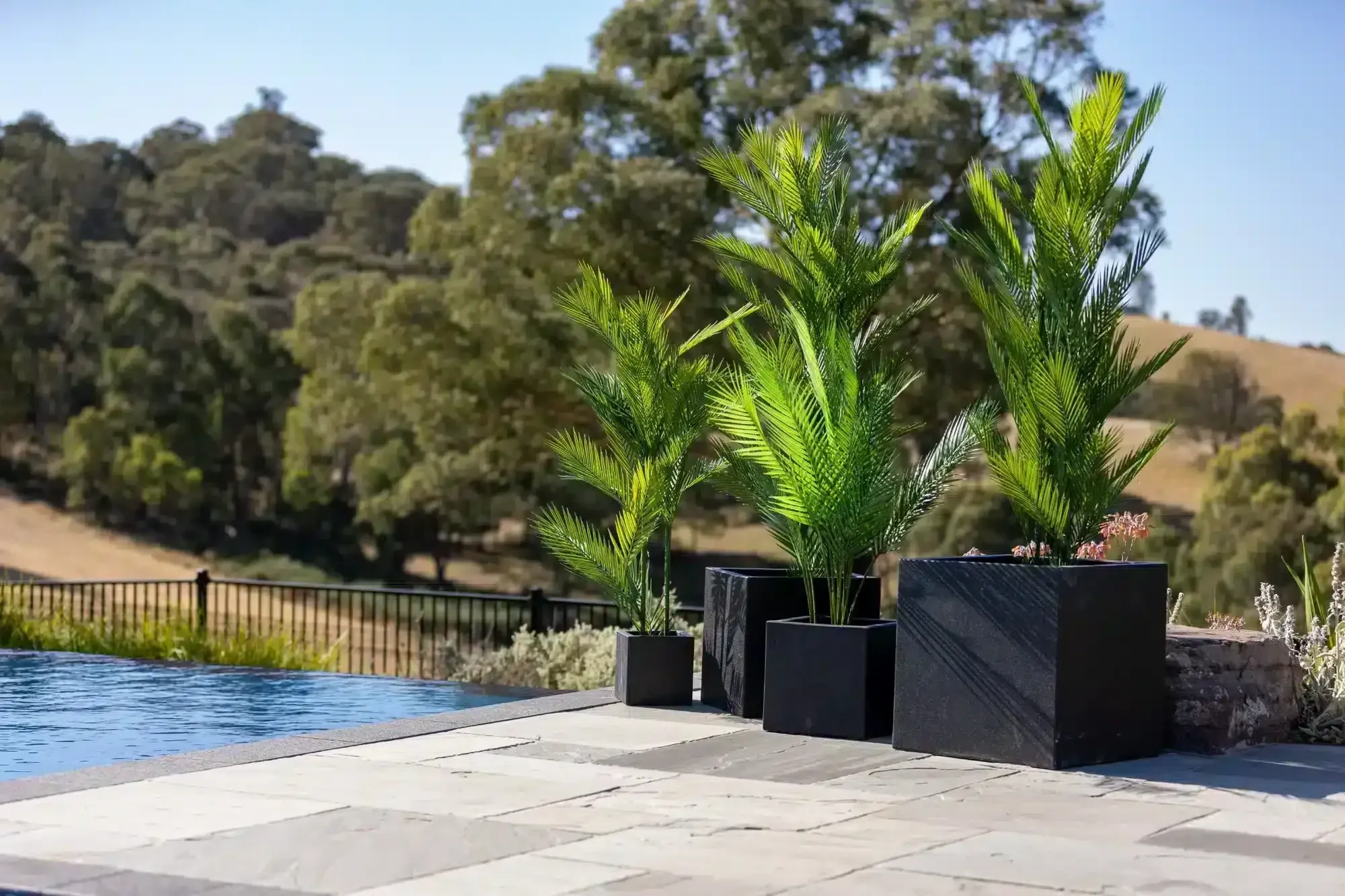 Modern Black Terrazzo Square Planters (Set of 4) Bulk Set Savings view 3