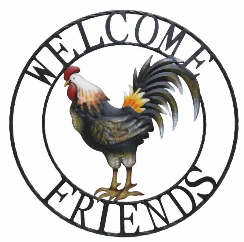 Rooster Metal Wall Art 71x71cm