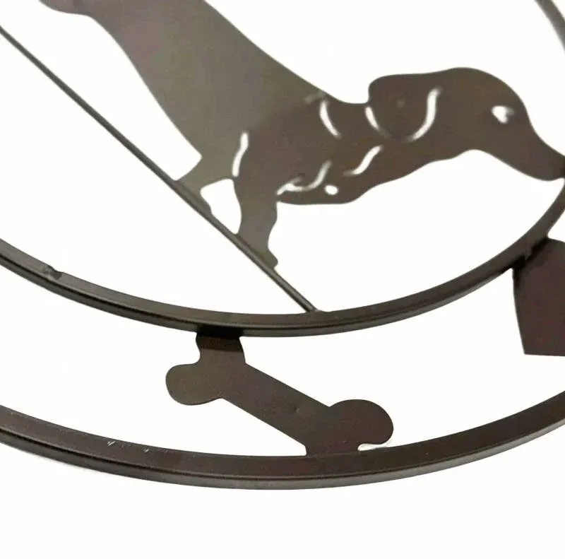 Round Dachshund Metal Wall Art 40cm view 4