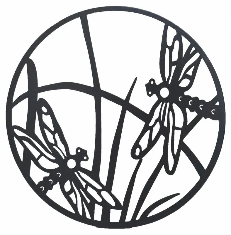 Round Dragonfly Metal Wall Art 40cm