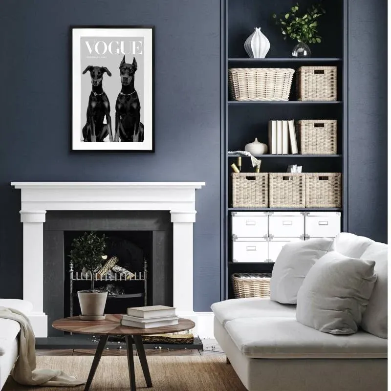 Luxury Dog Artwork Framed W Glass Front 80x120cm view 4