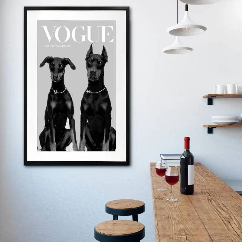 Luxury Dog Artwork Framed W Glass Front 80x120cm view 5