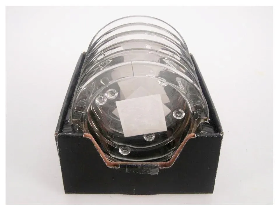 bulk 40 Clear Glass Round Candle Plate 11x2cm
