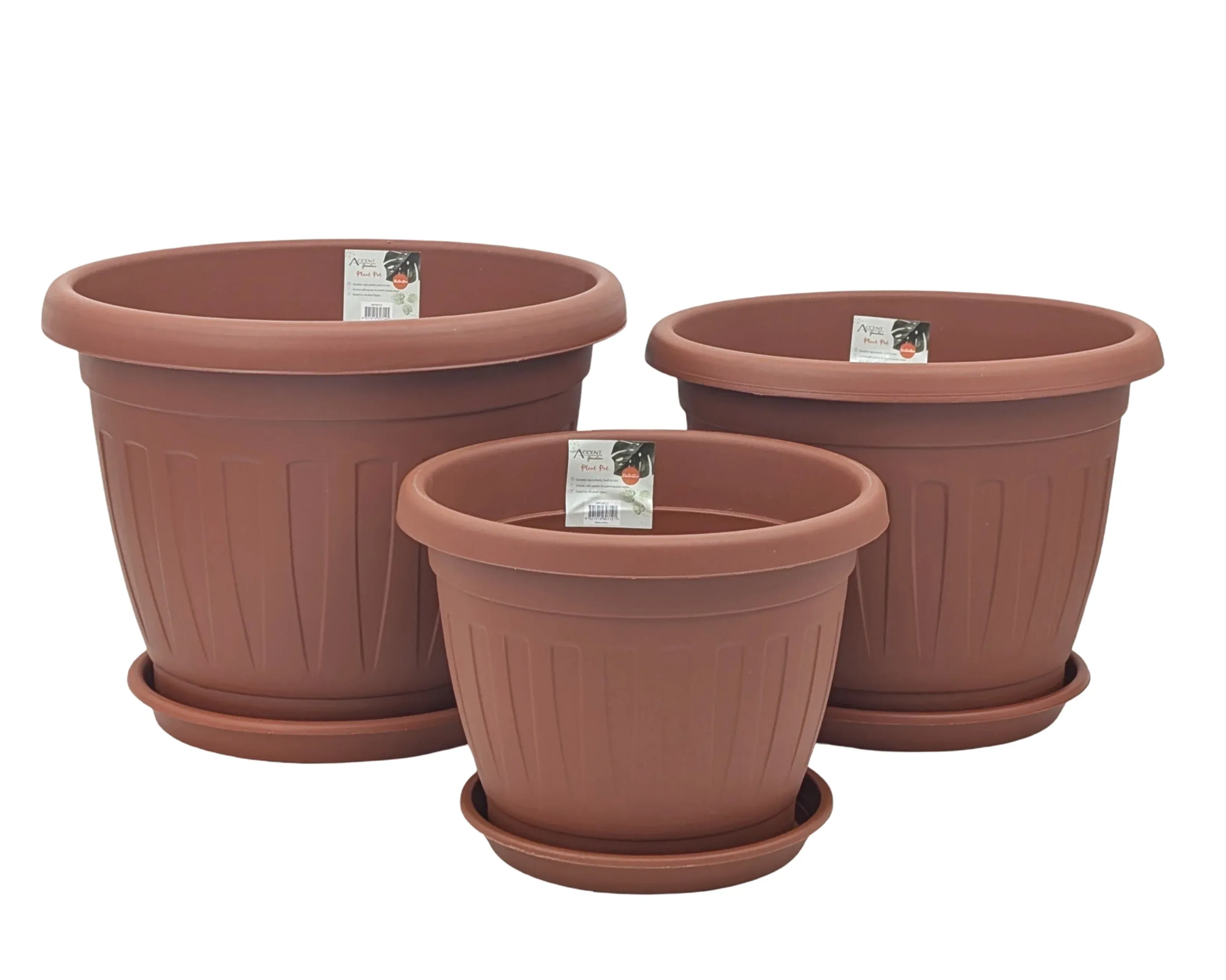 bulk 15 Garden Plastic Pot & Saucer Small Size 28x22cm