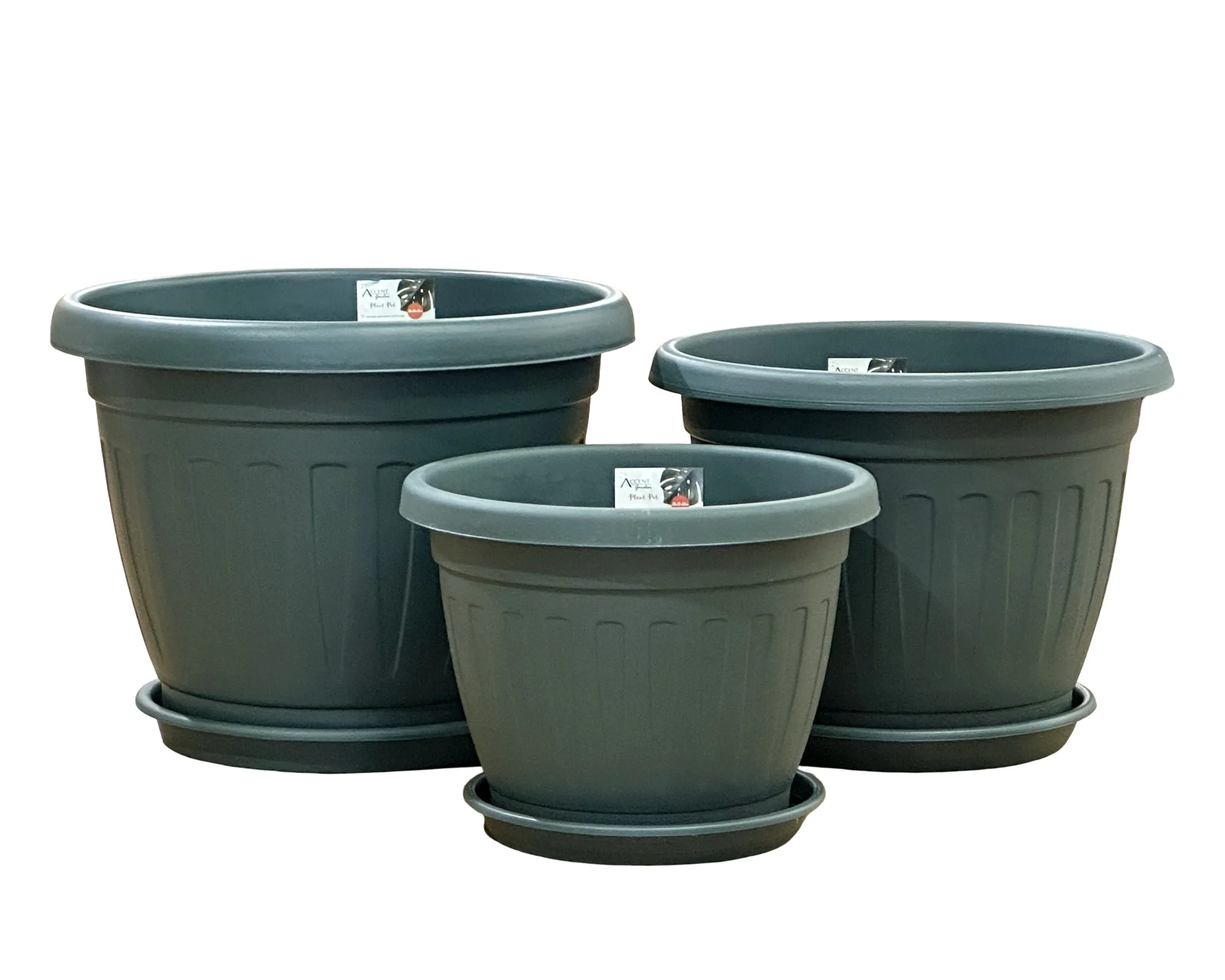 bulk 15 Garden Plastic Pot & Saucer Medium Size 28x22cm