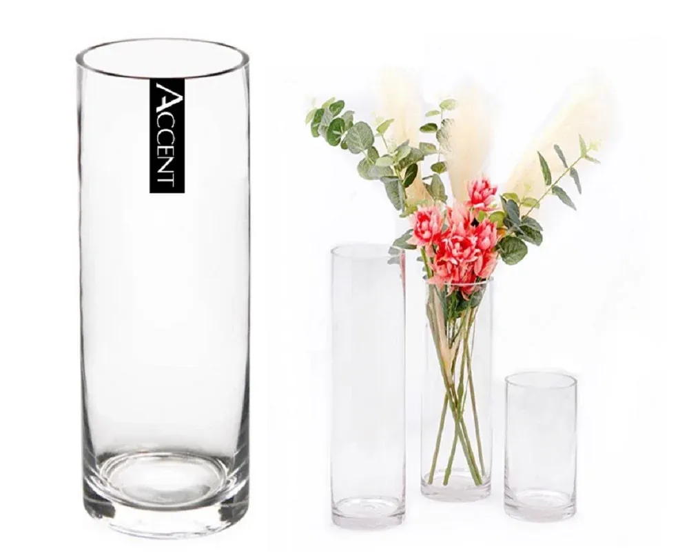 bulk 6 Glass Cylinder Vase 40cm