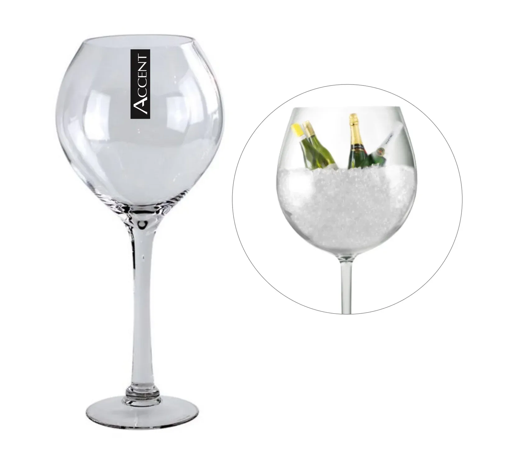 bulk 4 Glass Vase Wine Glass Flower 42cm