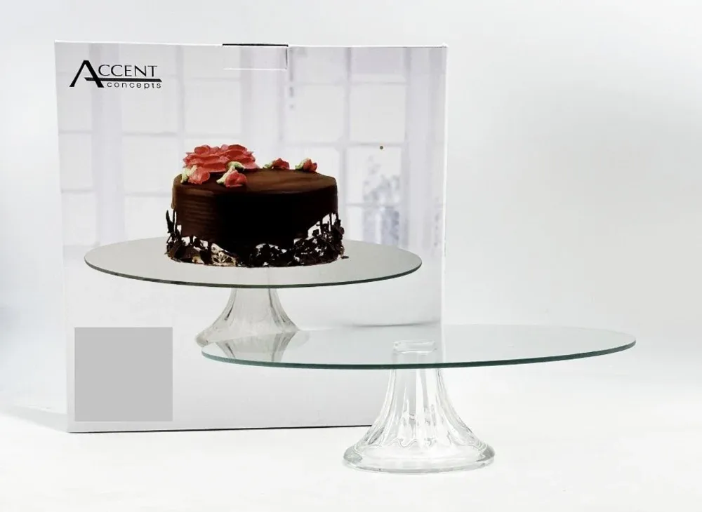 Glass Round Cake Stand 30cm