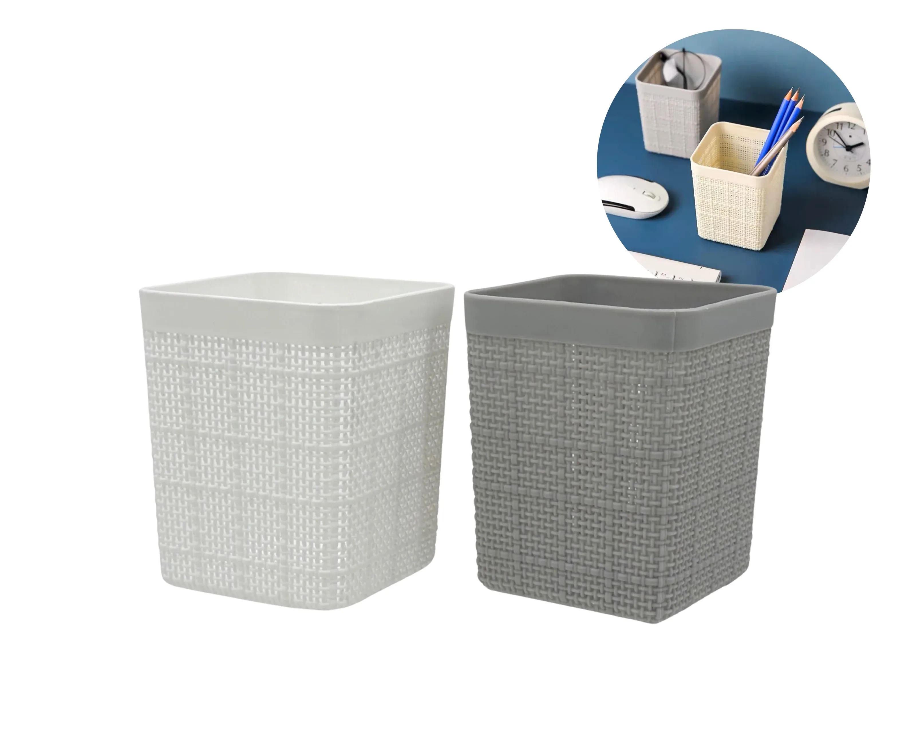 bulk 24 Square Pen Holder Assorted 11cm