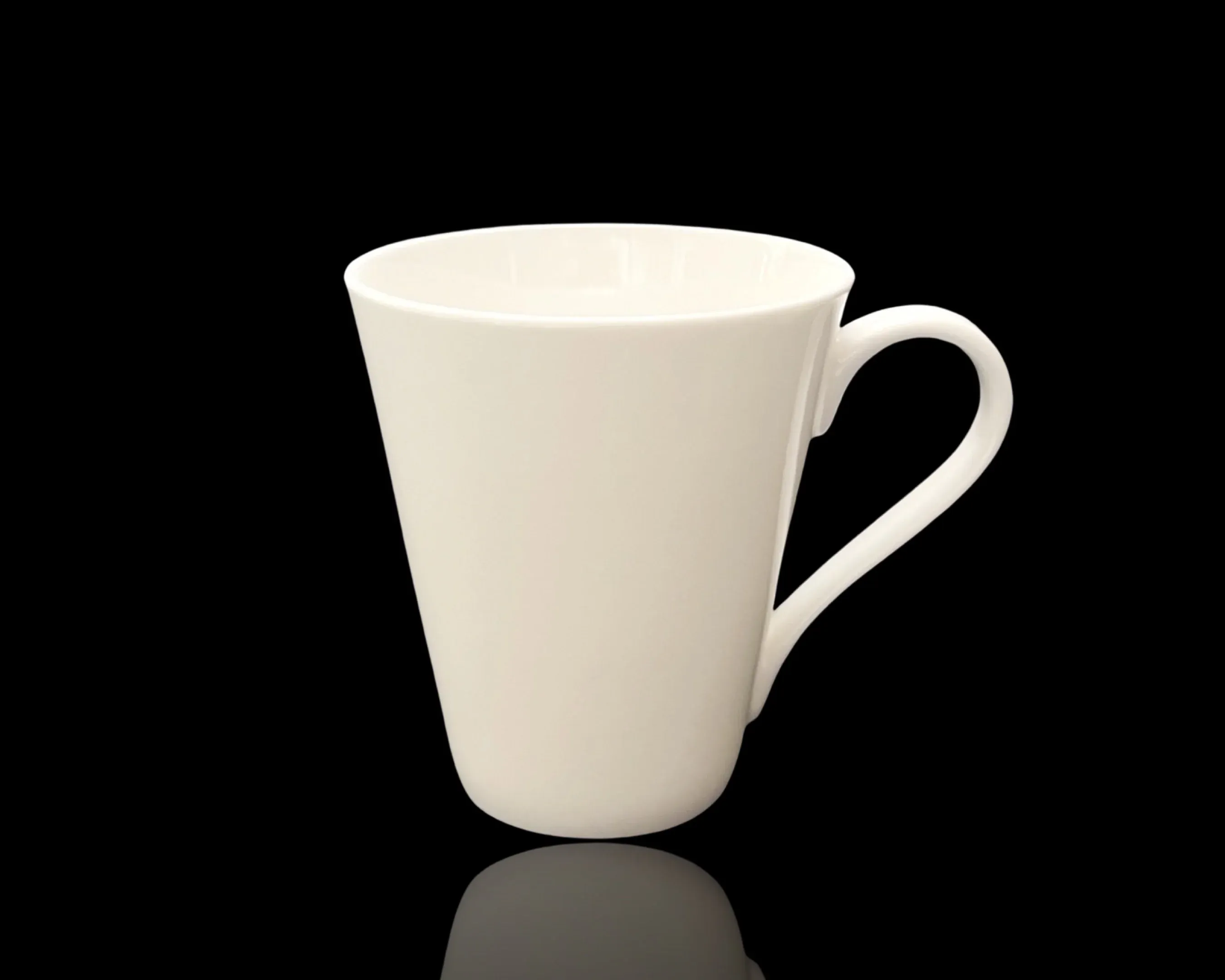 bulk 36 Cone Shape Fine Bone China Mug White 300ml