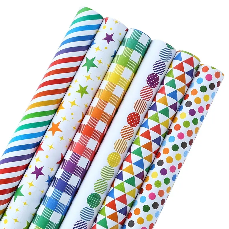 bulk 50 Colourful & Bright Gift Wrap 70cmx3m 38mm Core