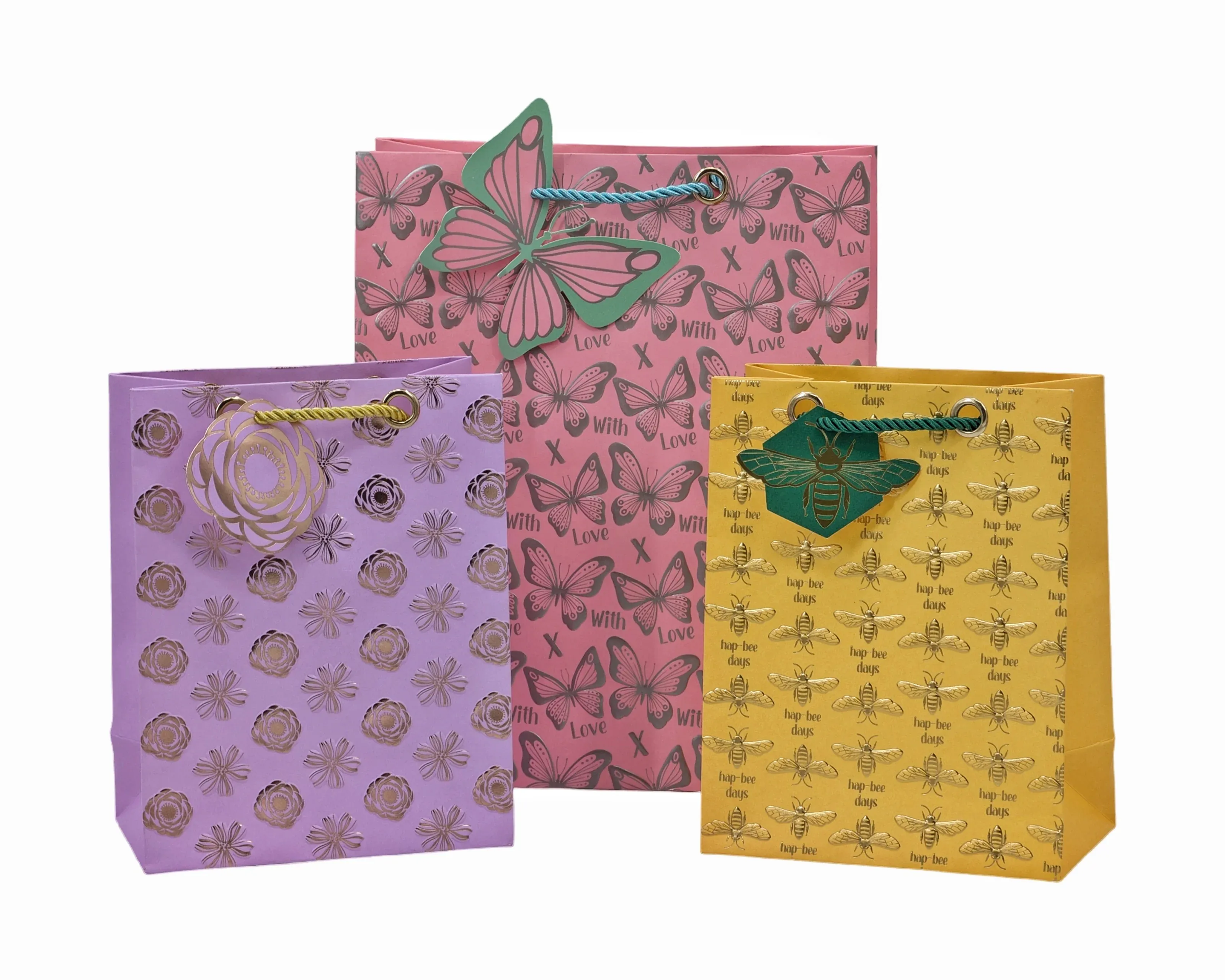bulk 24 Xlarge Foiled Luxury Garden Gift Bag 3 Assort 42cm