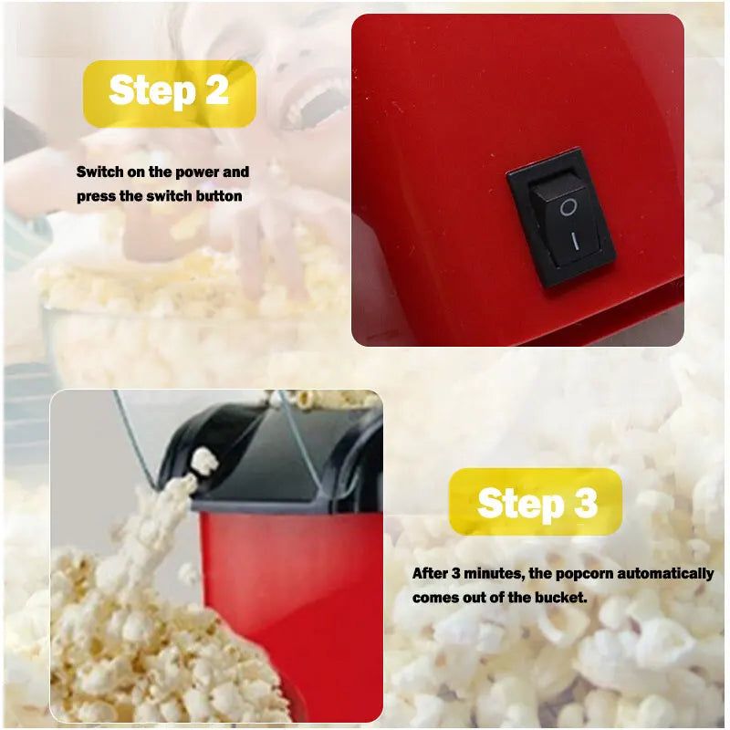 Automatic Hot Air Pop Corn Maker Machine view 5