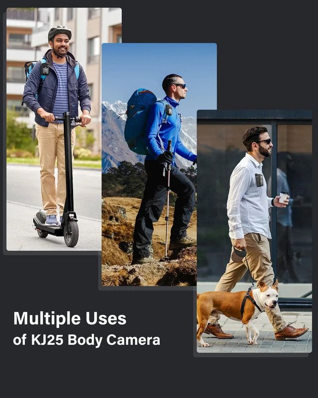 1080P Body Camera with 13-Hour Recording 64GB Black view 3