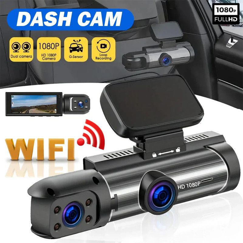 1080P WiFi Dual Lens Dash Cam Front Rear Car DVR view 3