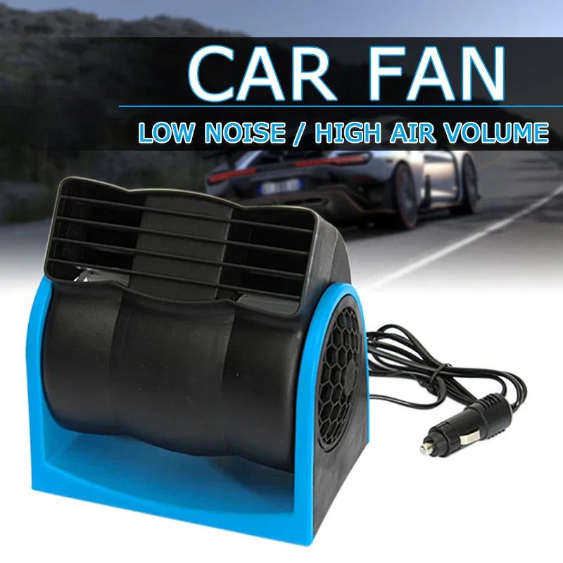 12V Adjustable Car Air Fan Dual Blue view 4