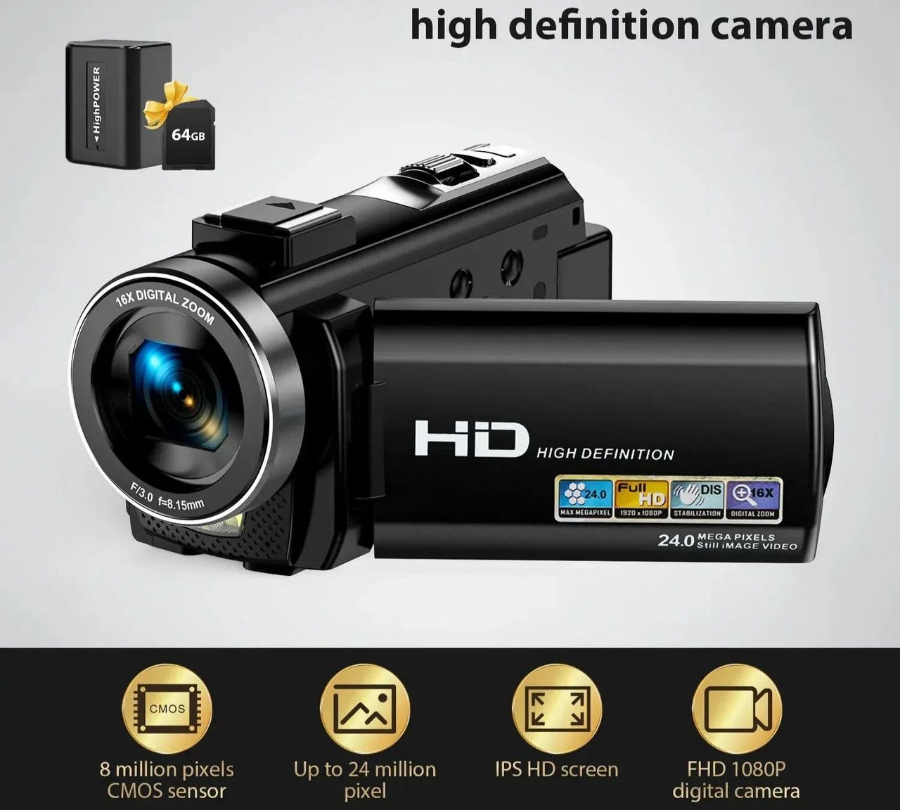 Digital HD Camera with Rotating Screen view 2