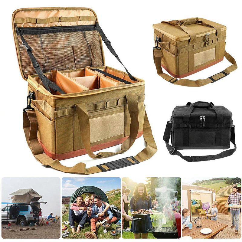 30L Camping Organizer Storage Bag Khaki view 3