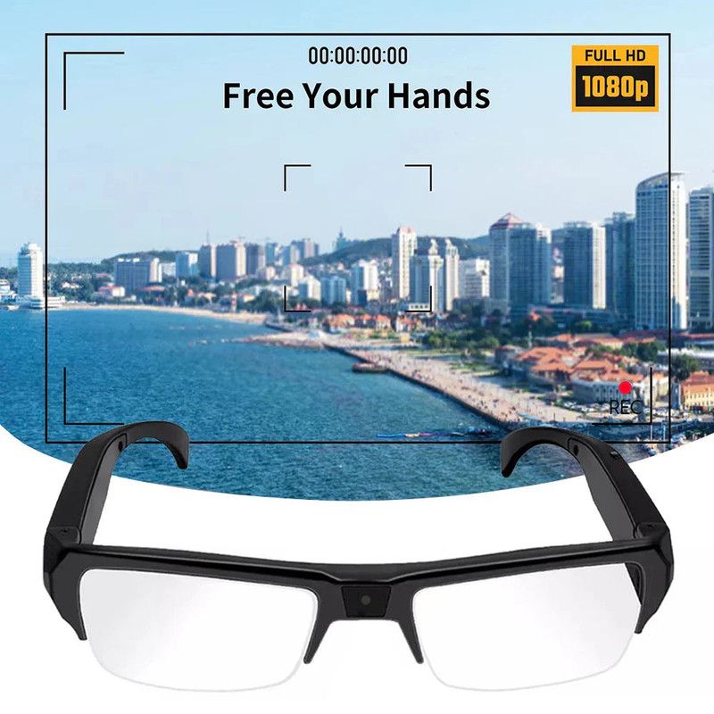 1080P HD Mini Camera Glasses Wearable DVR Video Recorder Black view 4