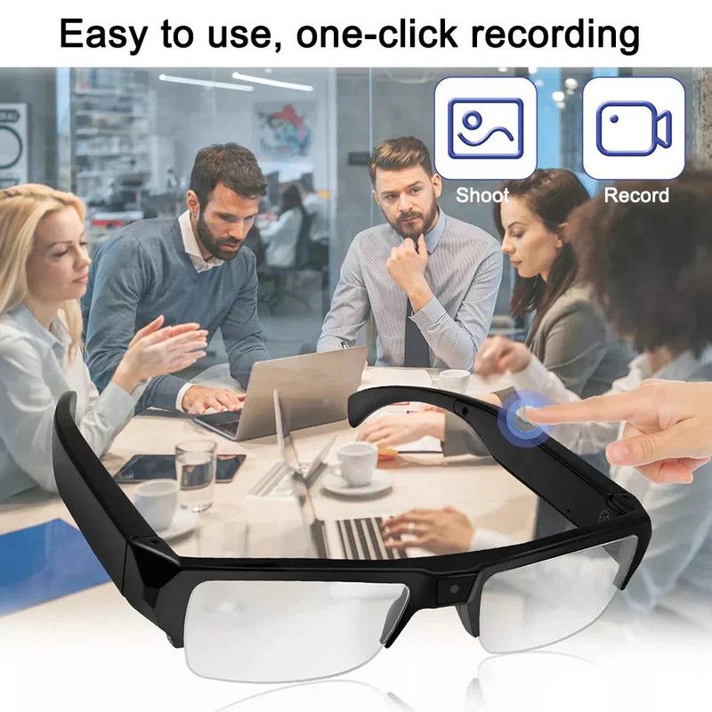 1080P HD Mini Camera Glasses Wearable DVR Video Recorder Black view 5
