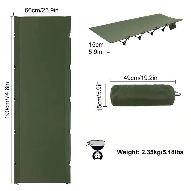 Portable Camping Cot Compact Folding Bed Green view 6